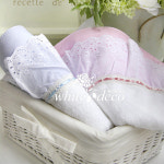 [화이트데코]블루앤핑크 레이스 타올 : 화이트데코