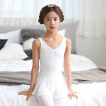 국산 베이직 민소매쉬폰발레복(화이트) 유아/주니어/성인발레복 : 발레랑