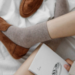 라크삭스 중목 하프 골지 여성 학생 데일리 면 기본양말 18색상 N134 : 아몬드픽