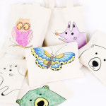 미니 에코백 만들기 패브릭 무지 천 가방 에코벡 컬러링 도안 그림 꾸미기 가방 미술 재료 색칠 공부 놀이 민화 체험 초등 학생 학교 유아... 