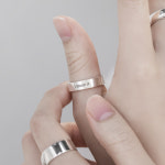 민잇 심플 플랫 링 1 실버 925 은 커플 우정 각인 볼드 주문제작 반지 : 민잇