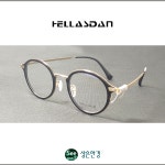 헬라스단 HELLASDAN H-6027 COL 01 블랙 & 골드 라운드 슬림 솔텍스 안경 : 상은안경