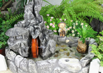 꼬모가든 계곡 물레방아와 돌수반 (소) 미니연못 인테리어분수 천연가습기 : 꼬모가든