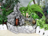 꼬모가든 계곡 물레방아와 돌수반 (소) 미니연못 인테리어분수 천연가습기 : 꼬모가든