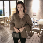 [슈에뜨아] 핸드메이드 오버핏 브이넥 울 니트 /  여리여리 벌룬 니트 : 바이슈에뜨아