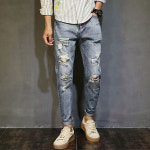 신델 남성 데님팬츠 청바지 자수 구멍h1159 : 신델 SINDEL