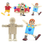 무브인형 관절인형 목각 원목 만들기 공예 로봇인형 : 재우오피스