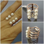 세줄 진주반지/4.5g/세련된디자인/h1064 : gemflower