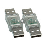 H8451 USB LED젠더 A숫-A숫 청색 단자잭 커넥터 짹 핀 : acchouse