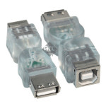 H8456 USB LED젠더 A암-B암 청색 단자잭 커넥터 짹 핀 : acchouse