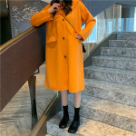 여성 스퀘어 보석 단추 오렌지 코트 H1065 : 티에스컴퍼니