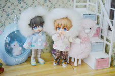 오비츠11 달콤사탕 패딩 , 미니베이비돌 옷 : 핑크팡