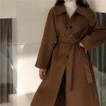 여성 2컬러 카라넥 핸드메이드 롱 코트 H1112 : 티에스컴퍼니