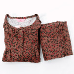 겨울 면 기모 브라운 플라워 여성 상하 잠옷 66 77 : 안나1983 - 바른몰