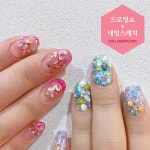[네일스케치] 드로잉쇼X네일스케치 콜라보! /조약돌/자개/오로라 레이저/셀프네일 : 네일스케치
