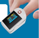 핑거형 산소포화도 측정기 휴대용 옥시미터 건전지식 맥박측정기 : 피스라이프