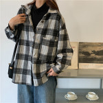 여성 2컬러 체크 단추 빅포켓 남방 셔츠 H2246 : 티에스컴퍼니