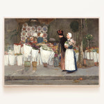 프레데릭 차일드 하삼 비 오는 날의 꽃시장 A5 포스터 : 로얄블루아트샵