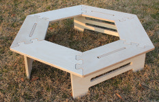 토효 원목 육각 화롯대 헥사 테이블 우드 : 토효