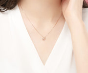 14k 금 18k 프렌치 하트 러블리 데일리 기본 큐빅 목걸이 여성 30대 대학생 선물 : 골드메가