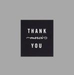 스티커 - Thank you 땡큐 블랙 메르시 ( 5매입 ) : 캔들마노shop