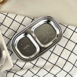 미피 스텐 간식식판 2구 국산 나눔 접시 유아 어린이집 유치원 배식판 단체 자기주도 식판 : 씨에스동양상사