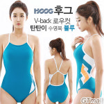 후그 탄탄이 로우컷 V-back 여자 원피스 수영복 HGWST1258 블랙 외 네이비 스카이블루 3종+ 브라증정 : 지티수영복