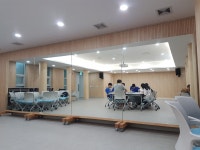 이동식 대형거울 연결형 목재 이동식거울 주문제작 : 민경사