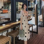 엠파이어 층층 밀크카우 도트 백스트랩 스커트원피스 : 봉보스