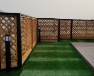 바나나목재 북미산 적삼목 래티스 캡 38x38x2440mm 야외테라스 정원 울타리용라티스 : 바나나목재