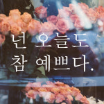 레터링 카페 커피숍 스티커 넌 오늘도 참 예쁘다 검정S : 어썸투데이