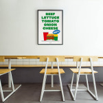 신선한 햄버거 M 인테리어 디자인 포스터 A2 액자 수제버거 : 모노하