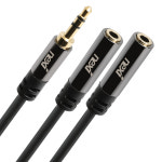 3.5스테레오 AUX케이블 연장 Y형 케이블 젠더 NX-STY015B (NX942) : 네트워크 전문점