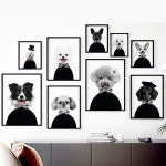 애견 샵 카페 비숑 닥스훈트 푸들 웰시코기 말티즈 보더콜리 퍼그 강아지 캔버스 액자 포스터 A4 : 유홍아트