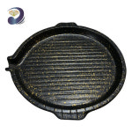 36cm 그릴구이팬 통주물고기판 가스사용 삽겹살 스테이크 구이팬 업소용 가정용 : 백철가마솥