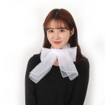 오간자 진주 졸업식 학사 가운 연주회 봄 여름 여성 리본 오간디 스카프 : 러비마인
