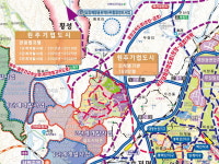 2030 원주시 개발계획도 대형 개발 지도 : 지도공장