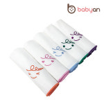 베이비앙 국내산 무형광 고급 40수 순면 자수 어린이집 손수건 고리수건 : 베이비앙