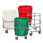 세탁물운반카 운반카트 스텐 원형 병원침대 요양원  YB-LH668(면포포함) : 영남베드