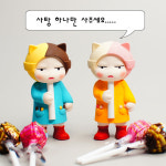 [노들공방 몰드]  또비냥 화이트데이 / 2D몰드 / 막대사탕몰드/ (MOE089-2D) : 노들공방