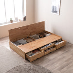 삼익가구 포텐 헤드리스 4단 빅수납 원목 침대 SS / 매트제외 : 삼익가구몰