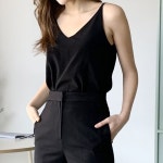 뷔스티에 레이어드 브이넥 민소매 끈 이너 나시 (2color) : 스타일 라떼