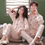 5color 무지 커플 실크 잠옷 신혼 파자마 세트 홈웨어 선물 빅사이즈 가능 : 릴리앤로사