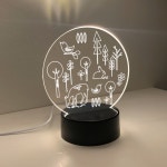 LED 아크릴 무드등 [원형 숲속 사슴] : 더탑디자인