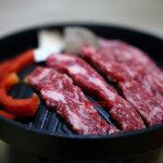 가정용 미니 화로 그릴 원형 일본식 야키니쿠 고기 불판 : 맥주와 캠핑