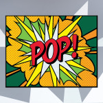 pop031 일러스트 팝아트 캔버스액자 pop 글귀 : 벽시계