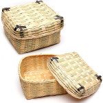 대나무 석작 정사각 (한과바구니 폐백 말석 떡상자 : 파크무역