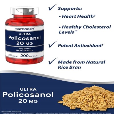 Horbaach Policosanol 20mg 200 Capsules  쿠바폴리코사놀,폴리코사놀5와10차이,사탕수수폴리코사놀,폴리코사민,폴리코사놀5,호주폴리코사놀 : 직구남매 | 네이버쇼핑