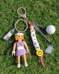 [마켓착쑤니] 플레이모빌 골프녀 골프키링 골프백참 골프열쇠고리 골프악세사리 : 마켓착쑤니