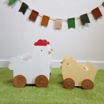 동물농장 북카트 미니 정리함 이동식 수납 북트롤리 유아 원목 북트레이 장난감 책 카트 : 선물마루